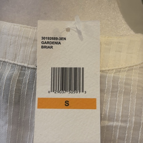 JESSICA SIMPSON | ✨NEW✨ Long Sleeve White Pleated Peplum Blouse in Gardenia - Picture 8 of 8